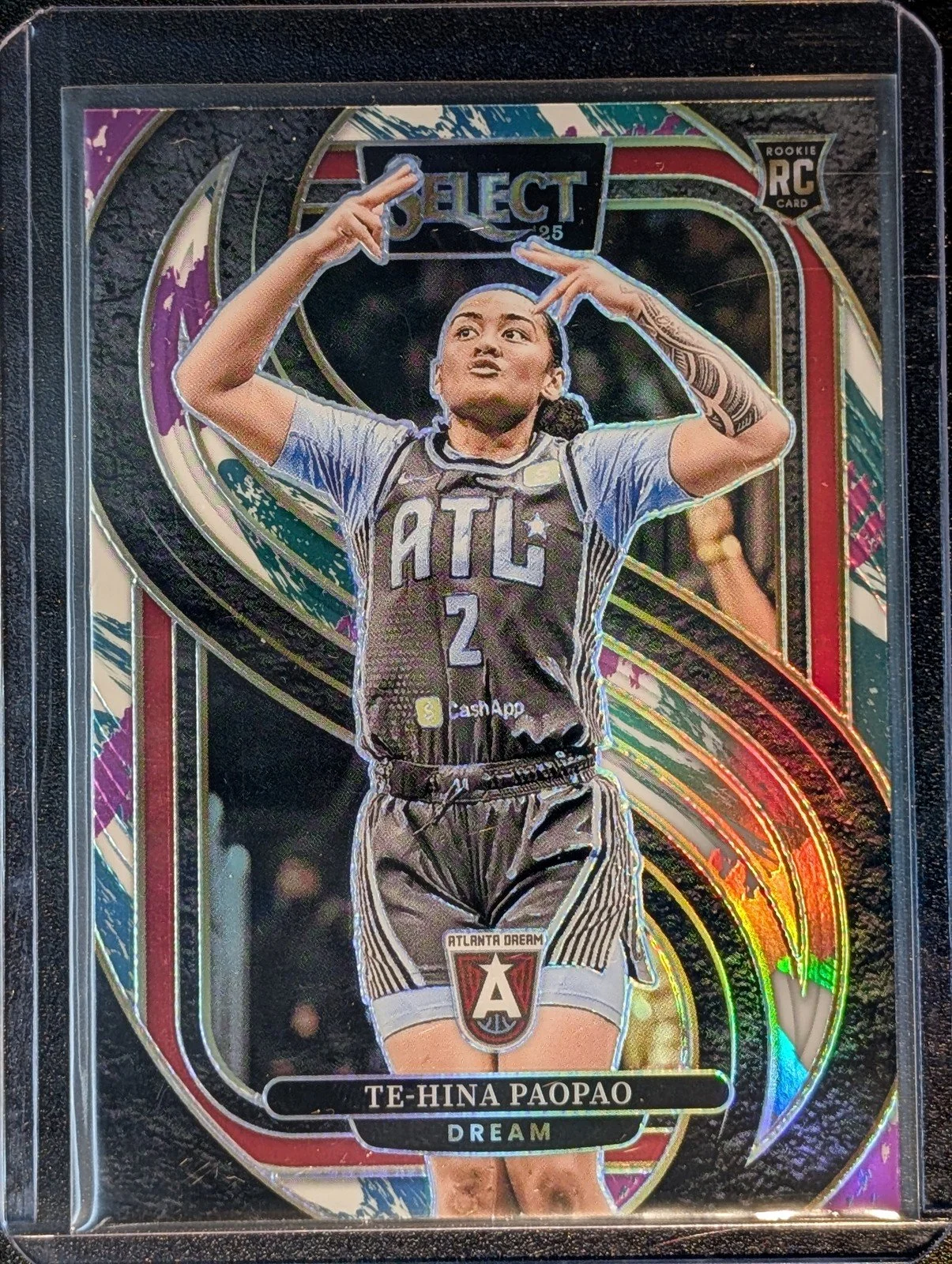 Front of 2025 Panini Select WNBA #124 Te-Hina Paopao Jazz Prizm RC SSP