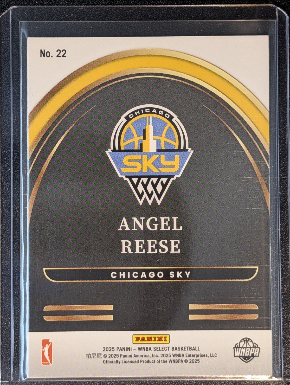Back of 2025 Panini Select WNBA #22 Angel Reese Select Future