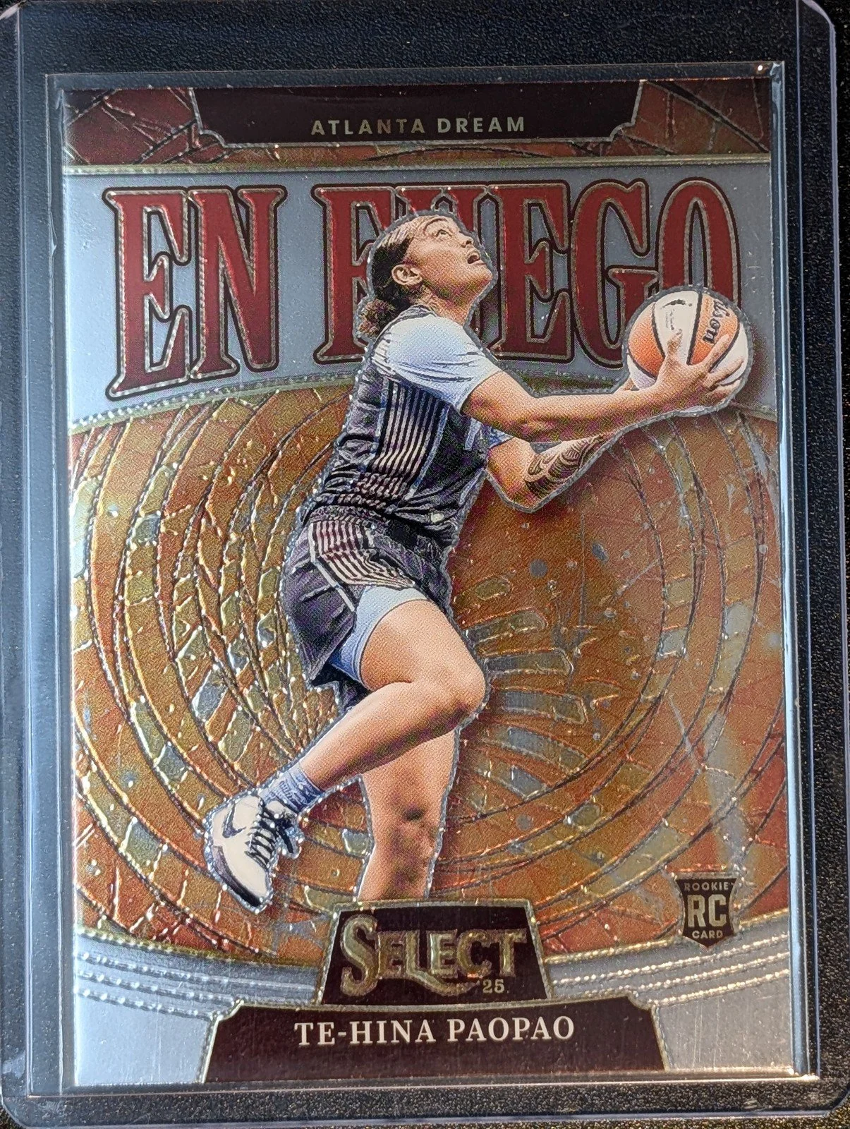 Front of 2025 Panini Select WNBA #3 Te-Hina Paopao En Fuego RC