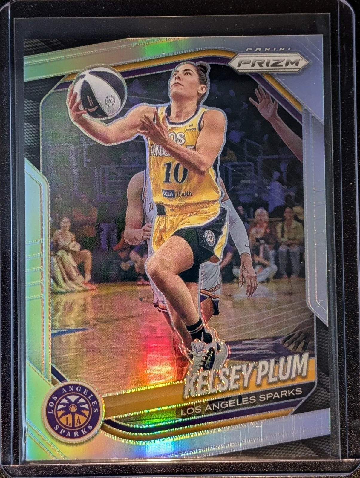 Front of 2025 Panini Prizm WNBA #59 Kelsey Plum Silver Prizms