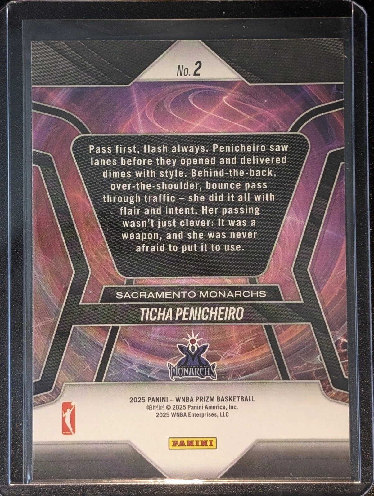 Back of 2025 Panini Prizm WNBA #2 Ticha Penicheiro Pioneers