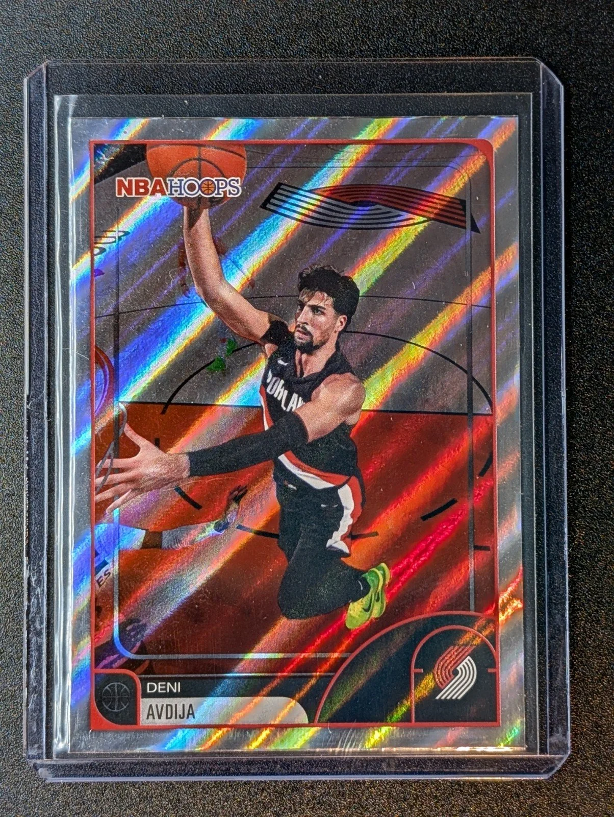 Front of 2025-26 Hoops #89 Deni Avdija Rainbow