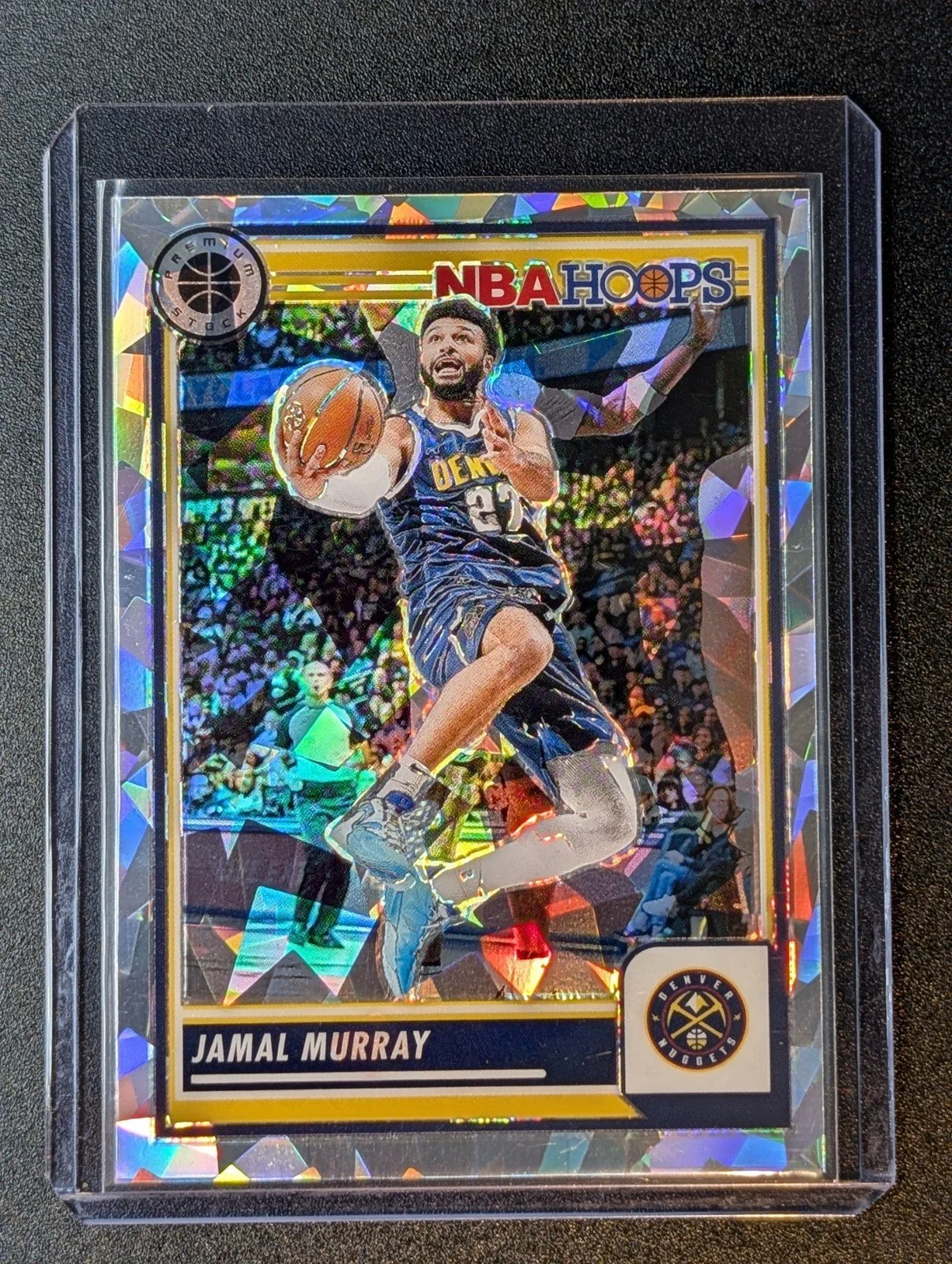 Front of 2023-24 Hoops Premium Stock #32 Jamal Murray Ice Prizm