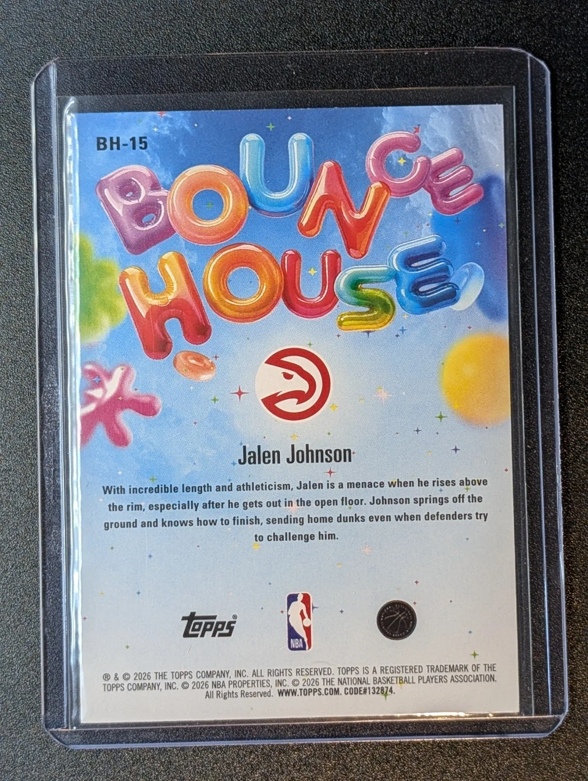 Back of 2025-26 Hoops #BH-15 Jalen Johnson Bounce House