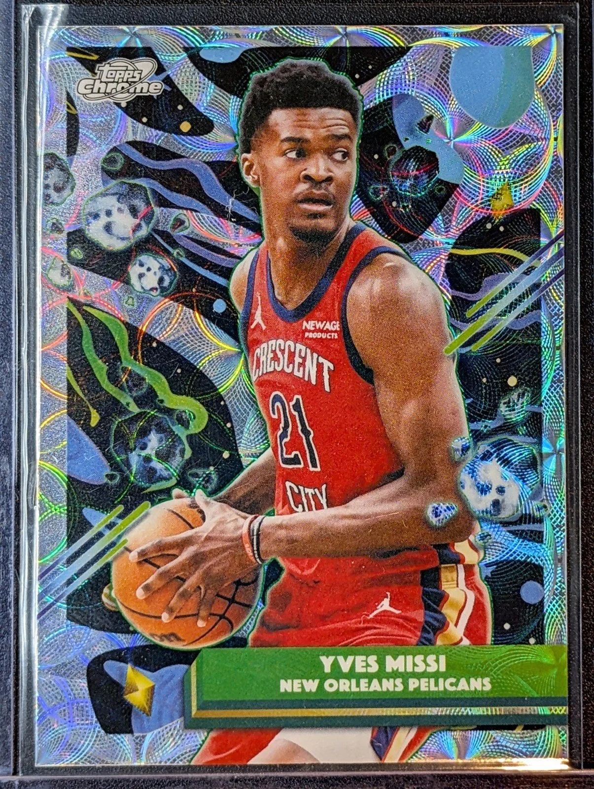 Front of 2025-26 Topps Chrome Cosmic #170 Yves Missi Nucleus Refractors