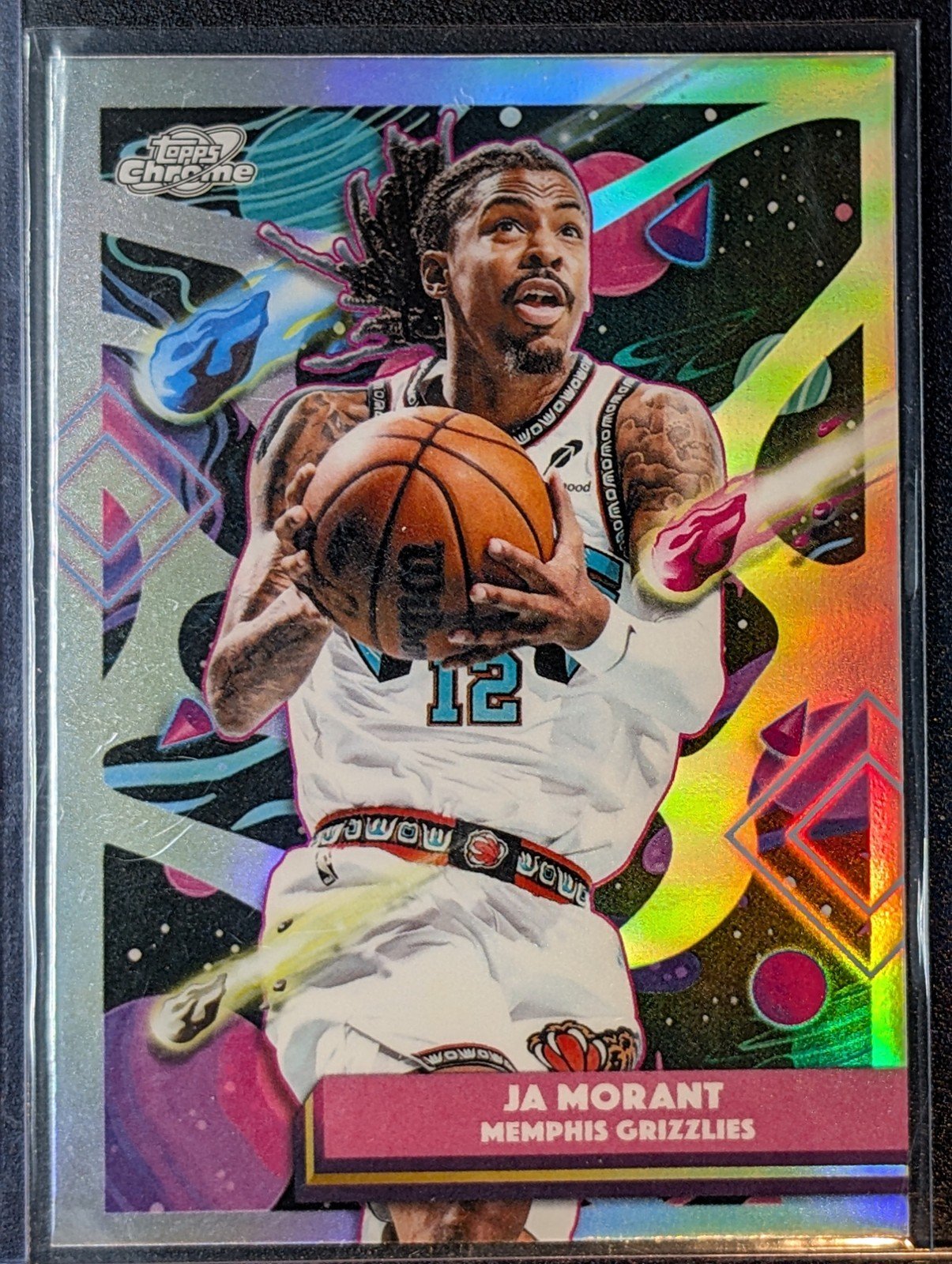 Front of 2025-26 Topps Chrome Cosmic #131 Ja Morant Refractors