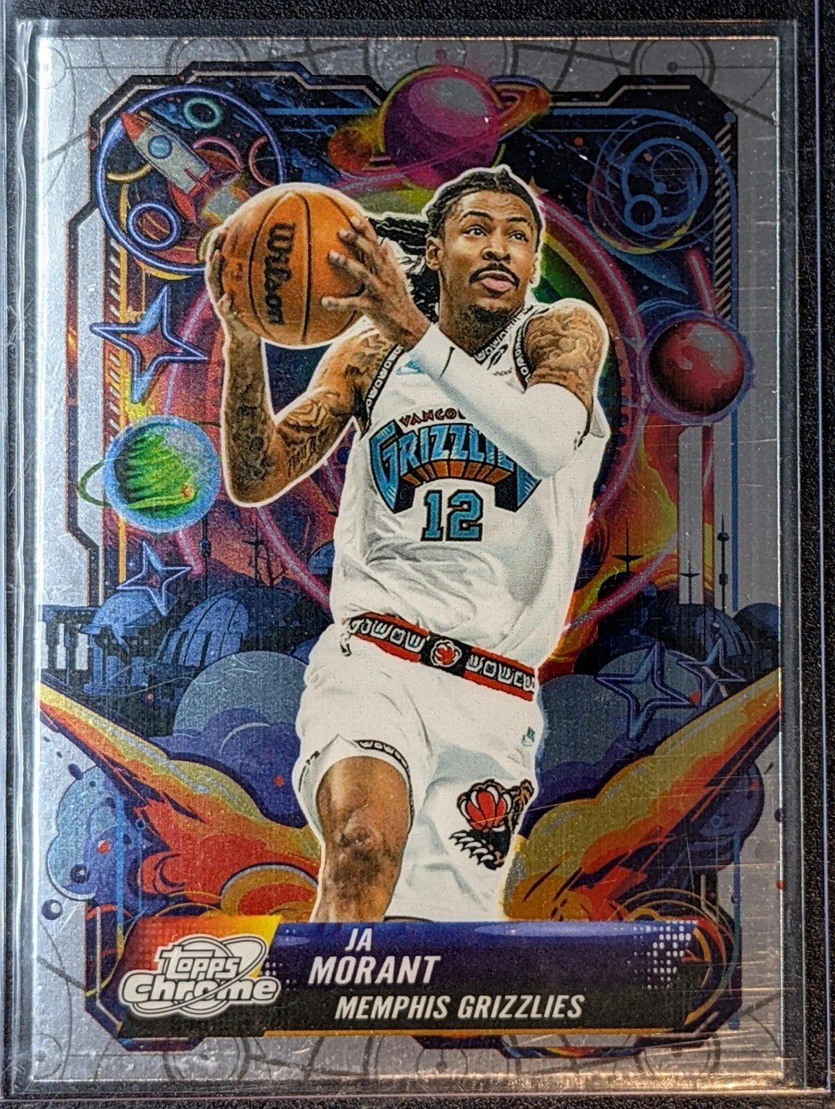 Front of 2025-26 Topps Chrome Cosmic #PRP-8 Ja Morant Propulsion