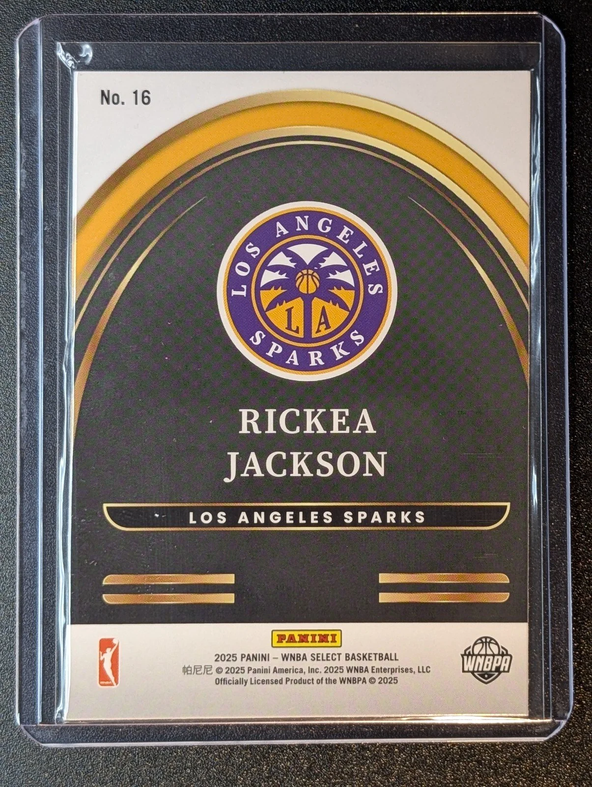 Back of 2025 Panini Select WNBA #16 Rickea Jackson Select Future