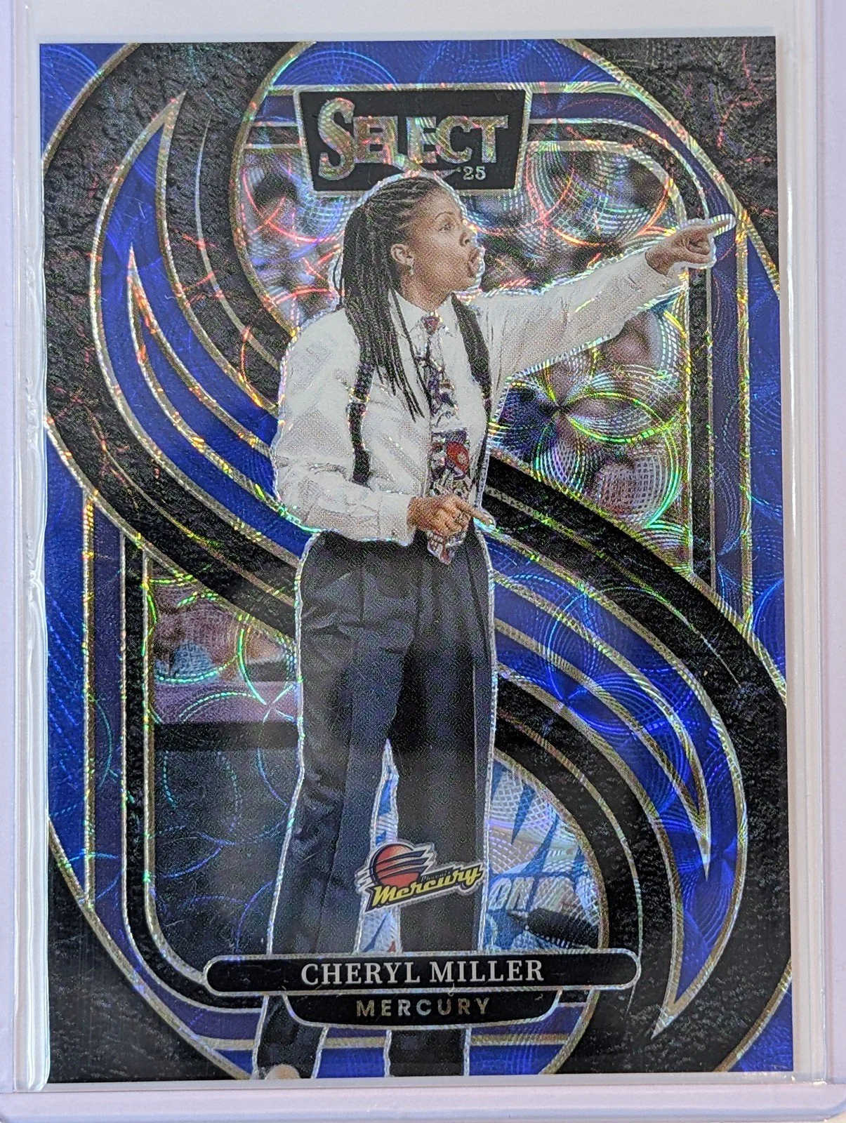 Front of 2025 Panini Select WNBA #191 Cheryl Miller Blue Prizm /199