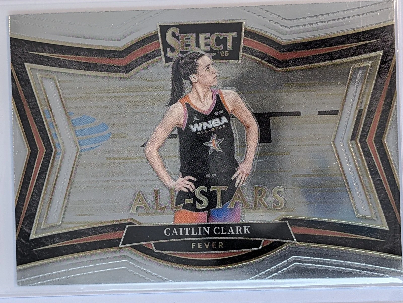 Front of 2025 Panini Select WNBA #1 Caitlin Clark All-Stars