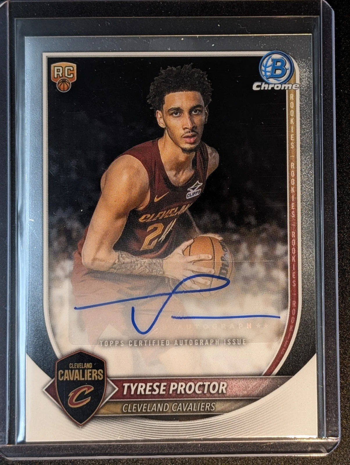 Front of 2025-26 Bowman #BCA-TP Tyrese Proctor Chrome Autographs