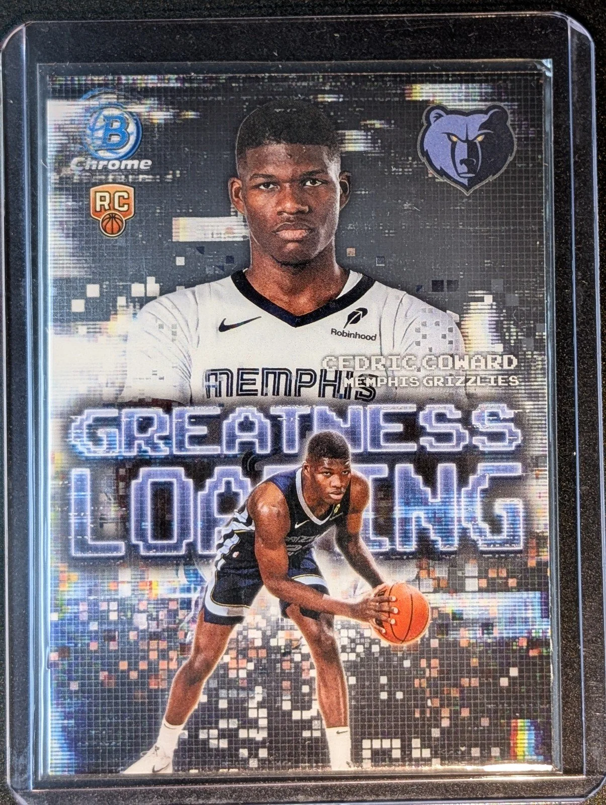 Front of 2025-26 Bowman #GL-11 Cedric Coward Greatness Loading