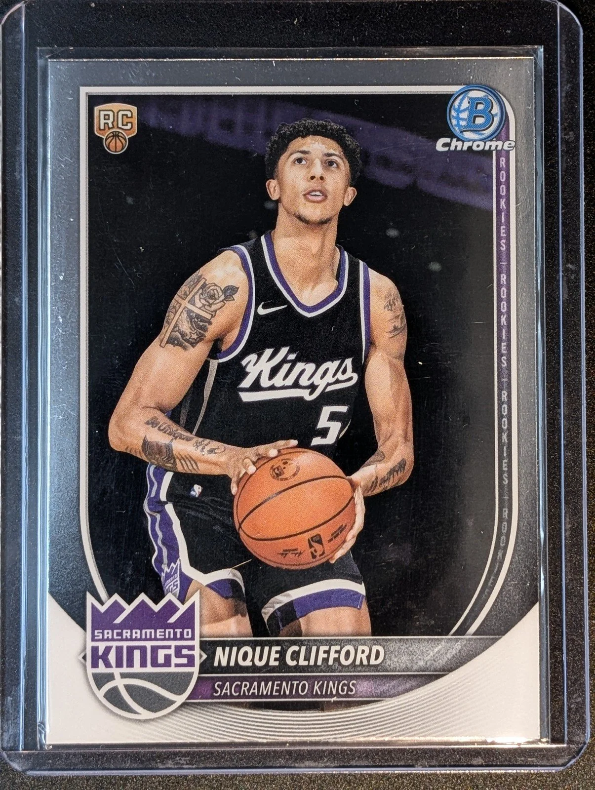 Front of 2025-26 Bowman #BCV-24 Nique Clifford Chrome