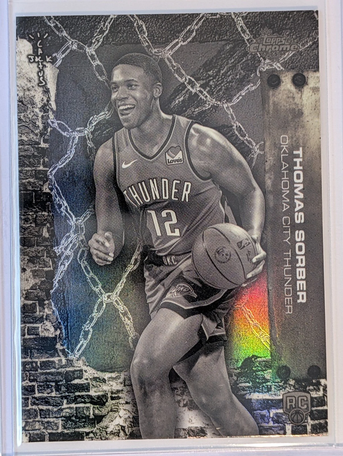 Front of 2025-26 Topps Chrome Cactus Jack #75 Thomas Sorber White