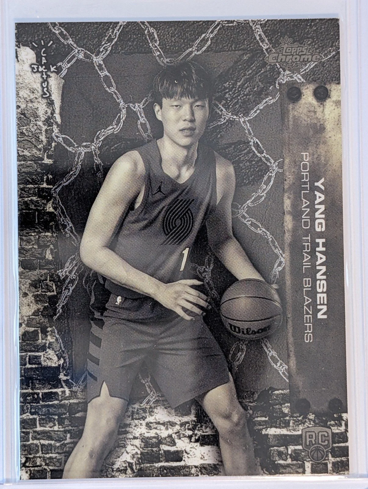 Front of 2025-26 Topps Chrome Cactus Jack #76 Yang Hansen
