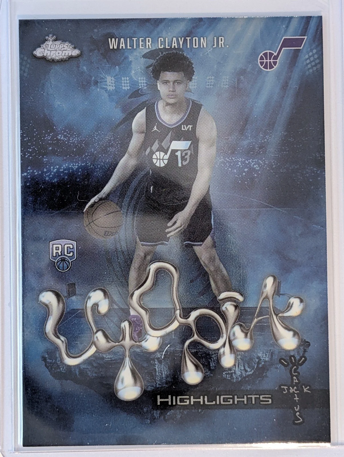 Front of 2025-26 Topps Chrome Cactus Jack #UH-38 Walter Clayton Jr. Utopia Highlights