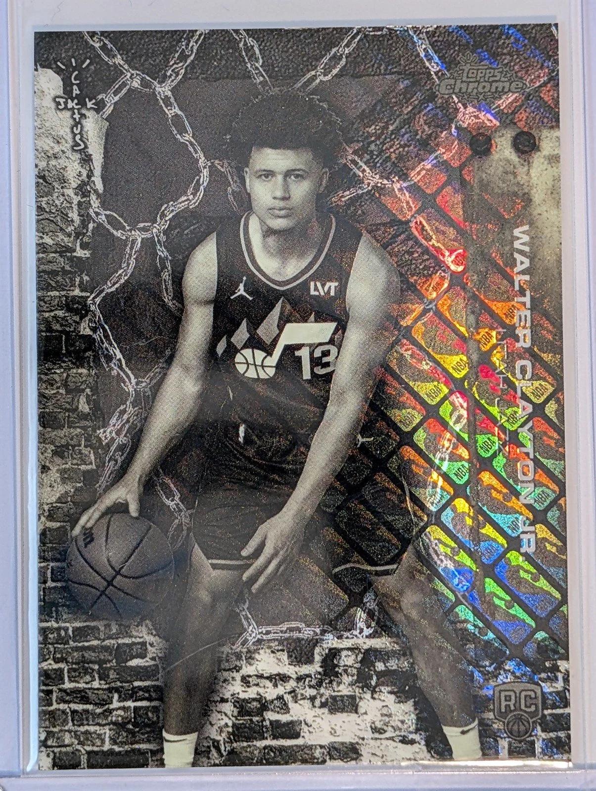 Front of 2025-26 Topps Chrome Cactus Jack #78 Walter Clayton Jr. LogoFractor