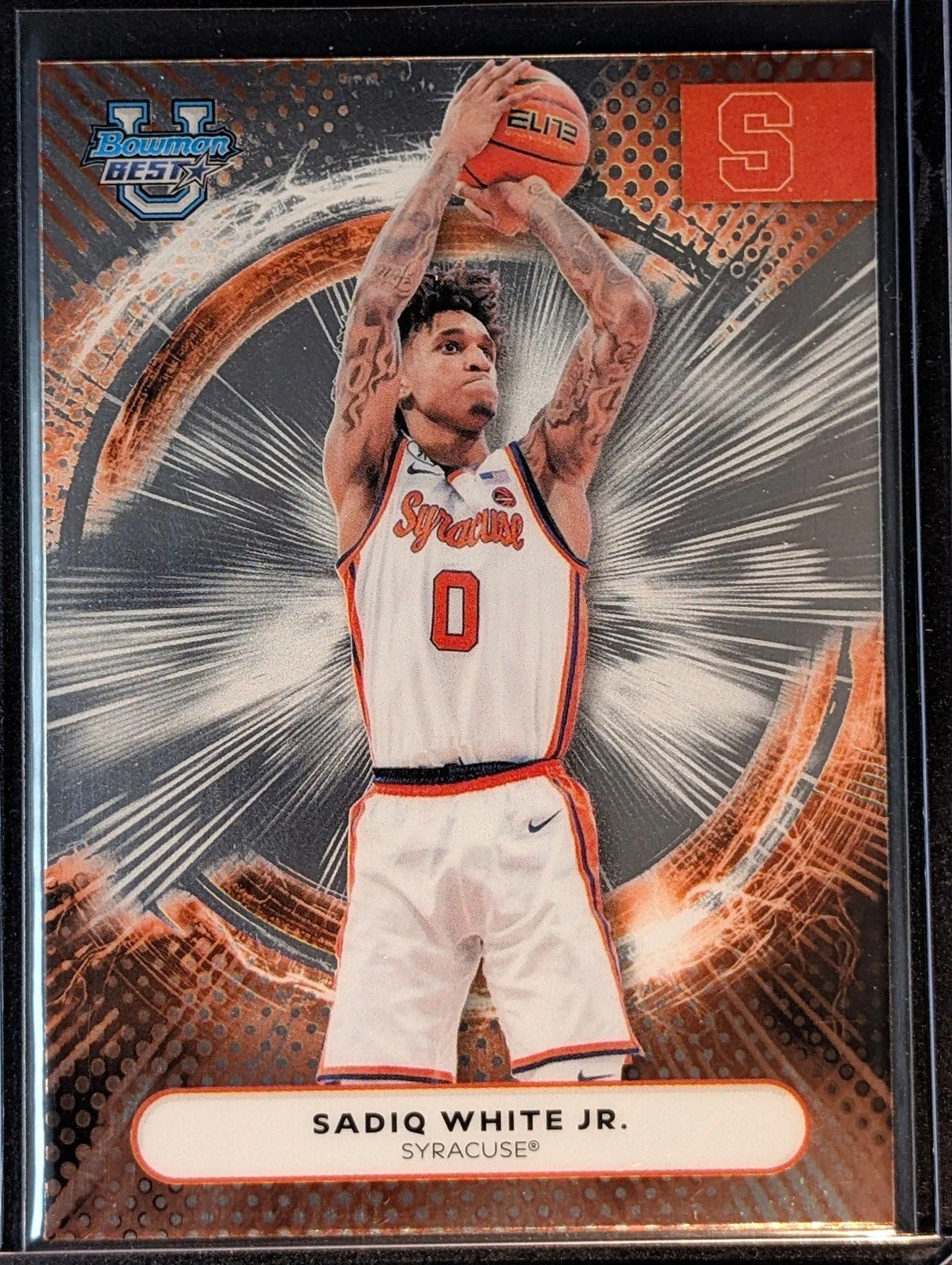Front of 2025-26 Bowman's Best University #49 Sadiq White Jr.