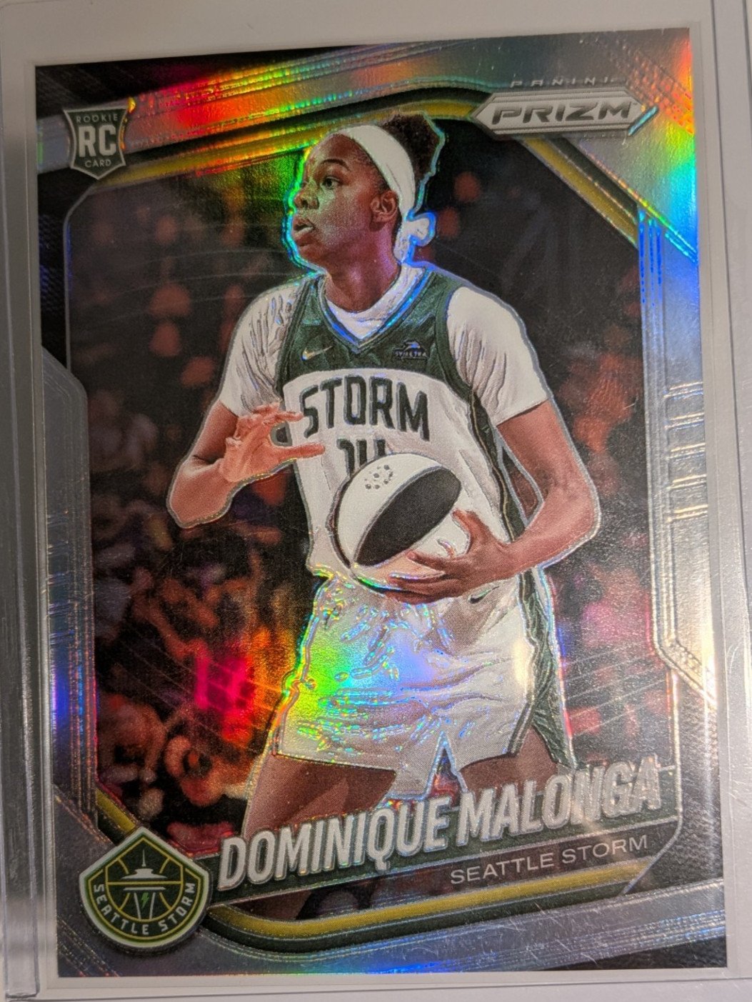 Front of 2025 Panini Prizm WNBA #116 Dominique Malonga Silver Prizm