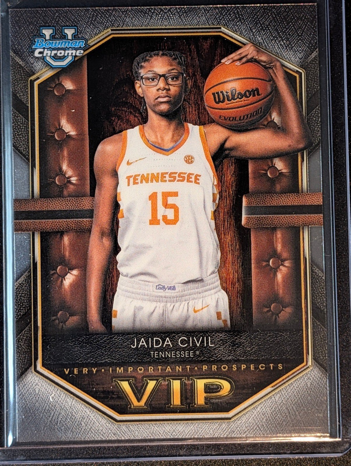 Front of 2025-26 Bowman #VIP-16 Jaida Civil Very Important Prospects
