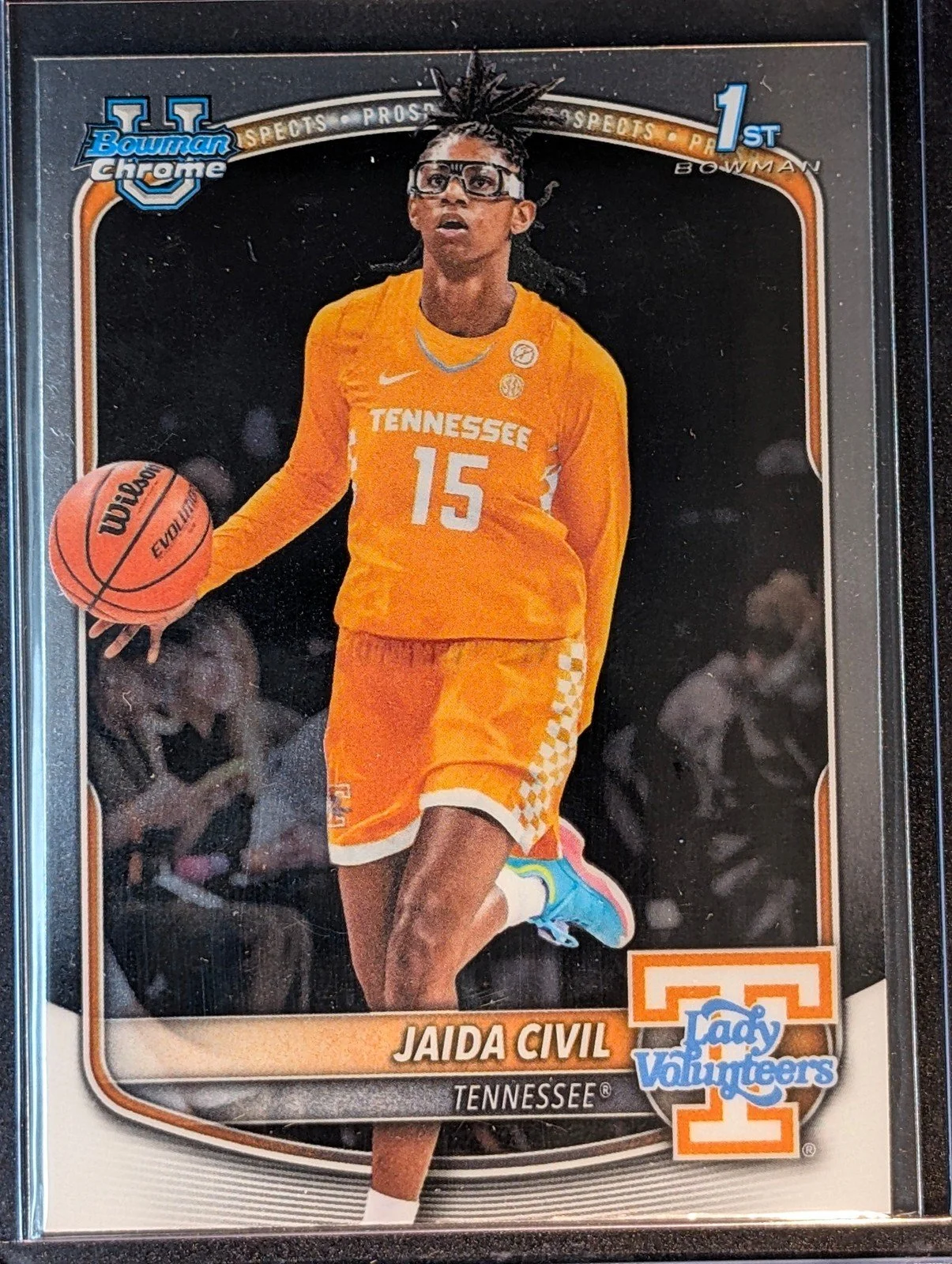 Front of 2025-26 Bowman #BCP-74 Jaida Civil Chrome Prospects