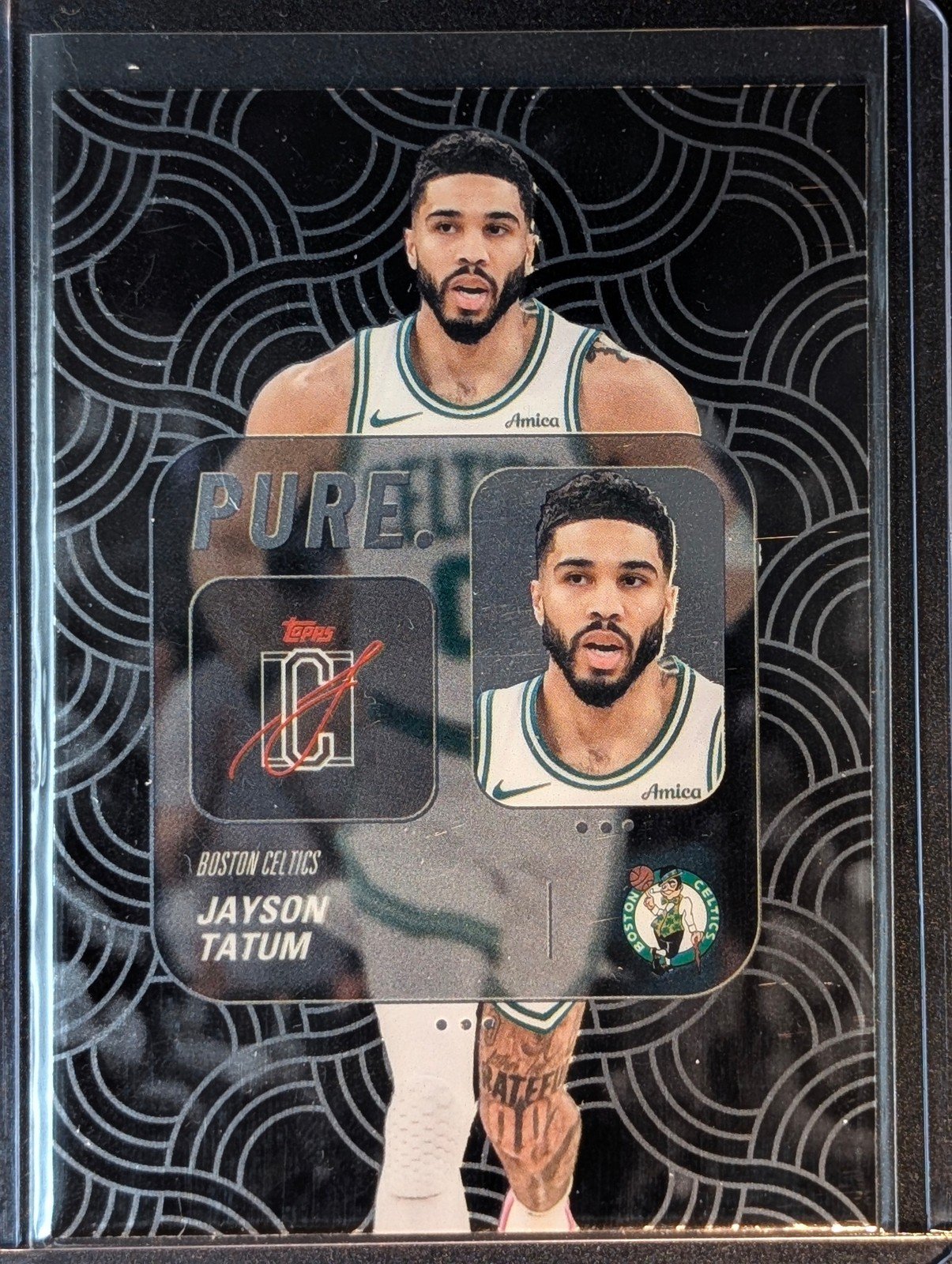 Front of 2025-26 Topps Signature Class #PU-6 Jayson Tatum Pure