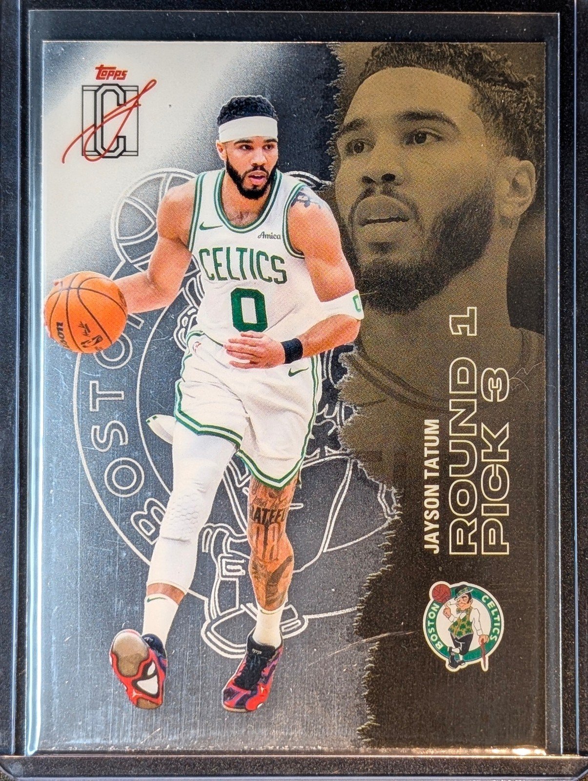 Front of 2025-26 Topps Signature Class #59 Jayson Tatum Chrome