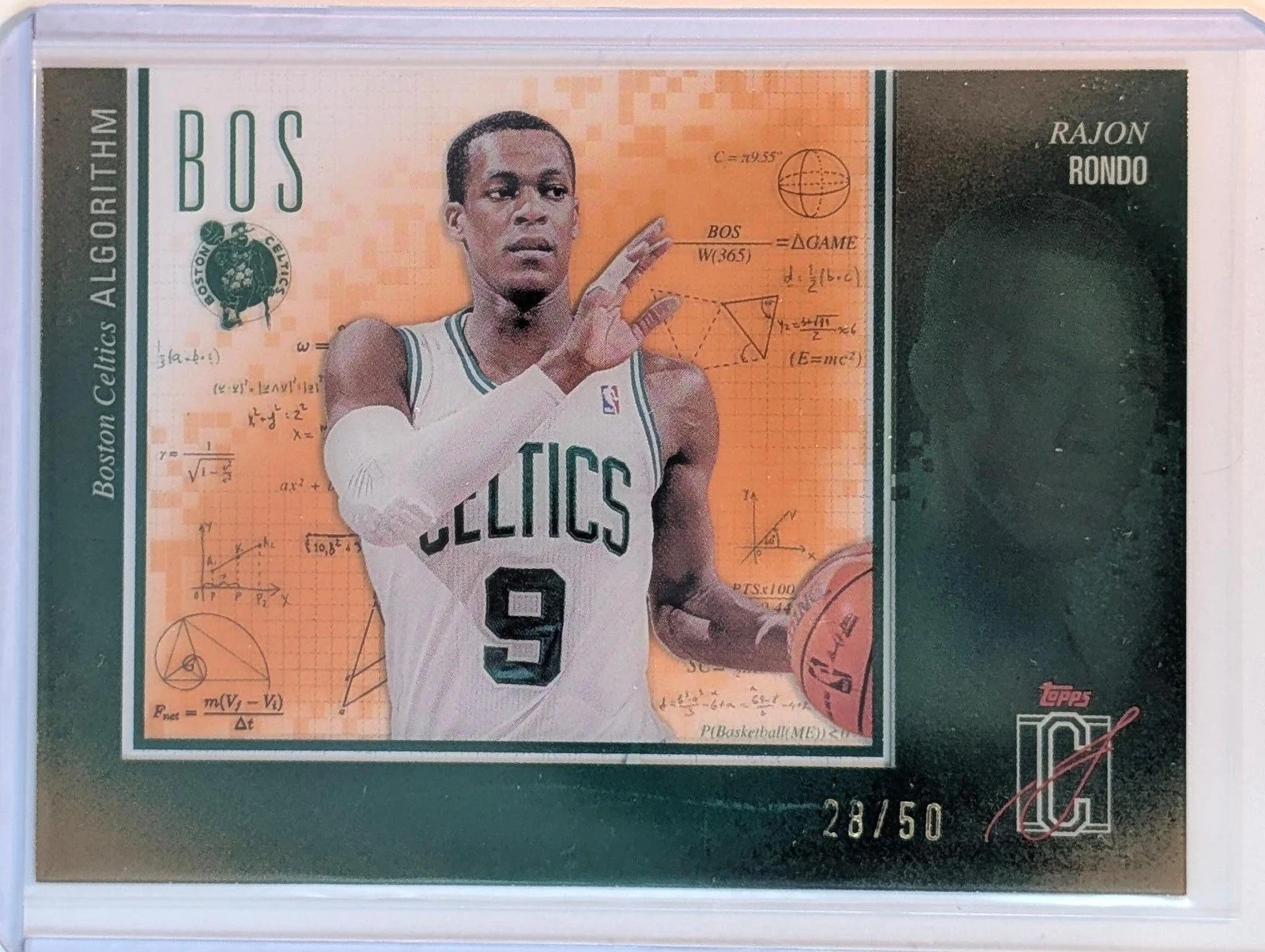Front of 2025-26 Topps Signature Class /50 #AL-5 Rajon Rondo Algorithm Orange