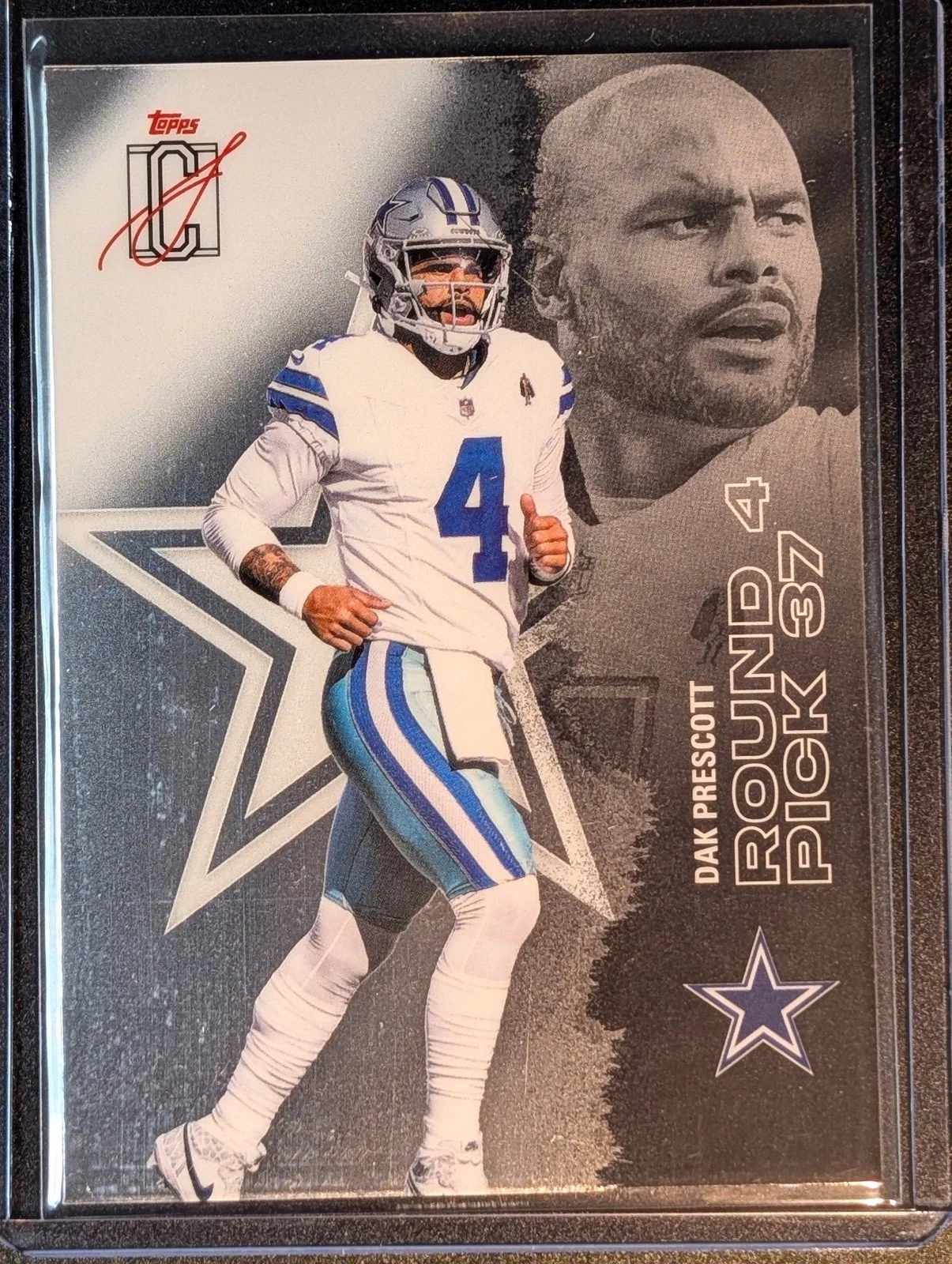 Front of 2025 Topps Signature Class #15 Dak Prescott Chrome