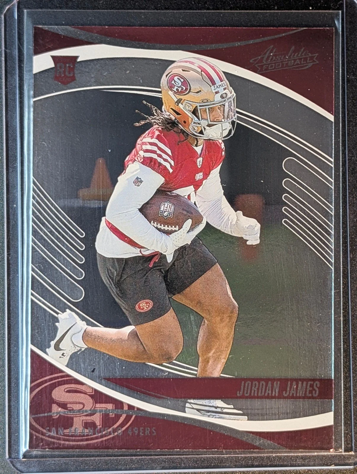 Front of 2025 Panini Absolute #144 Jordan James Rookie