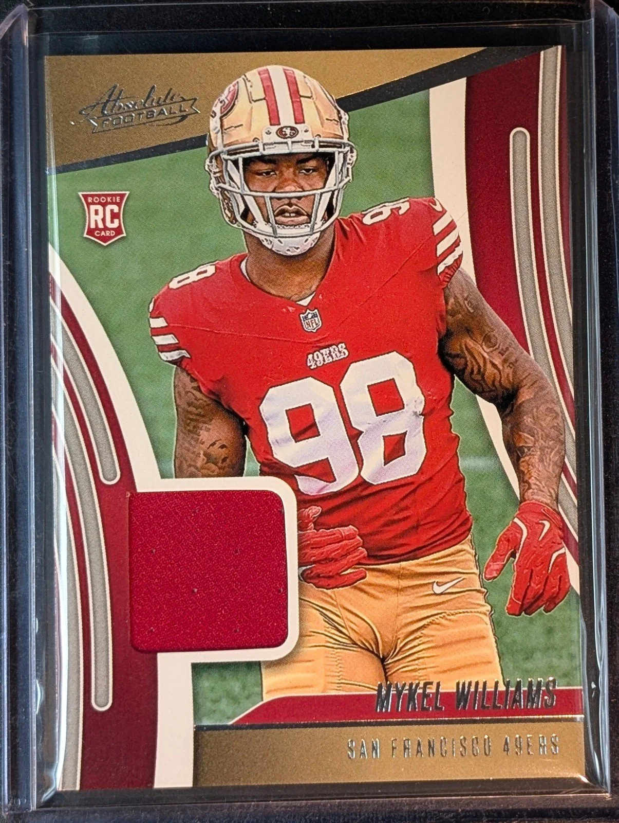 Front of 2025 Panini Absolute #ARM-MWS Mykel Williams Absolute Rookie Materials