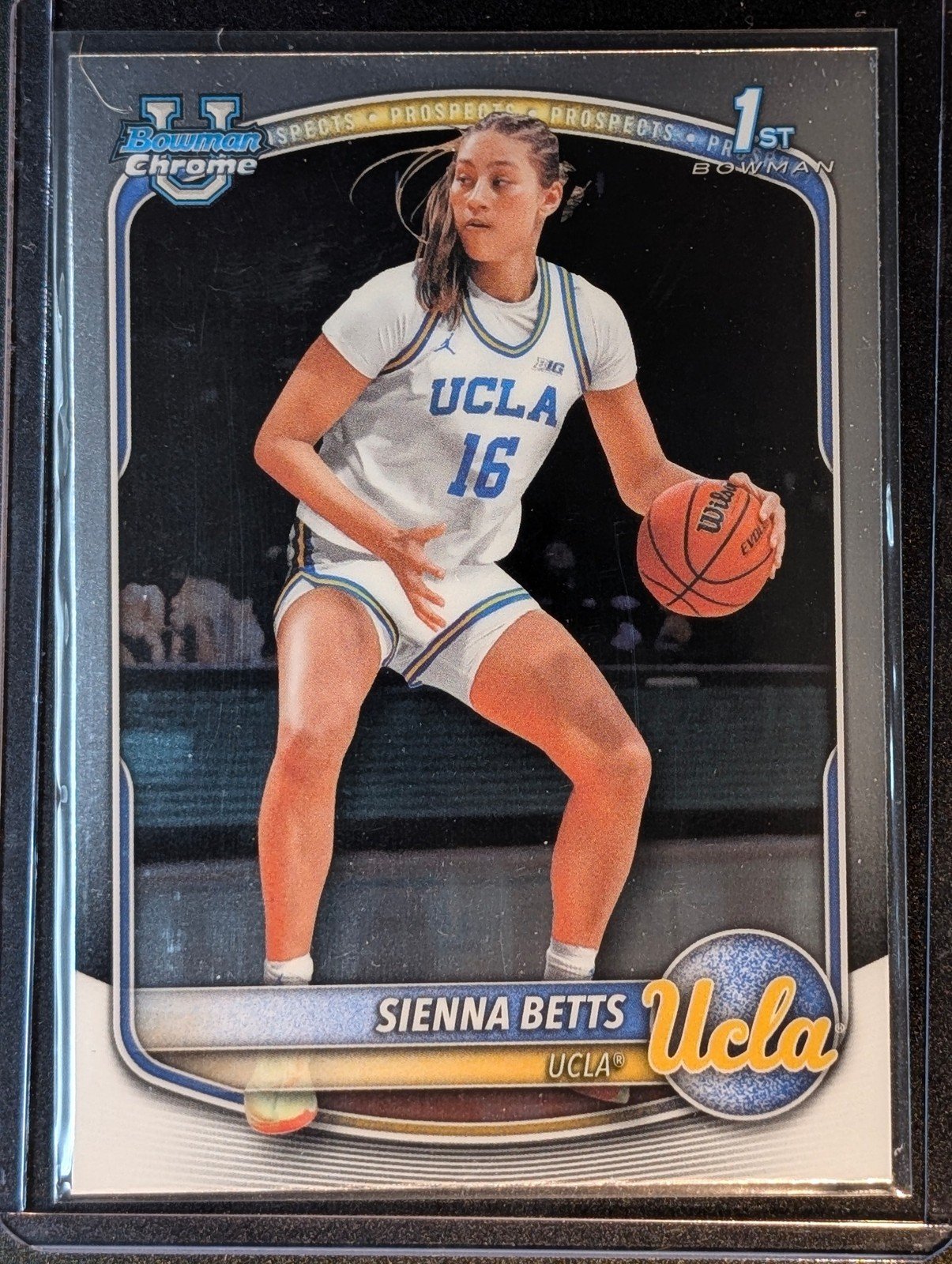 Front of 2025-26 Bowman #BCP-13 Sienna Betts Chrome Prospects