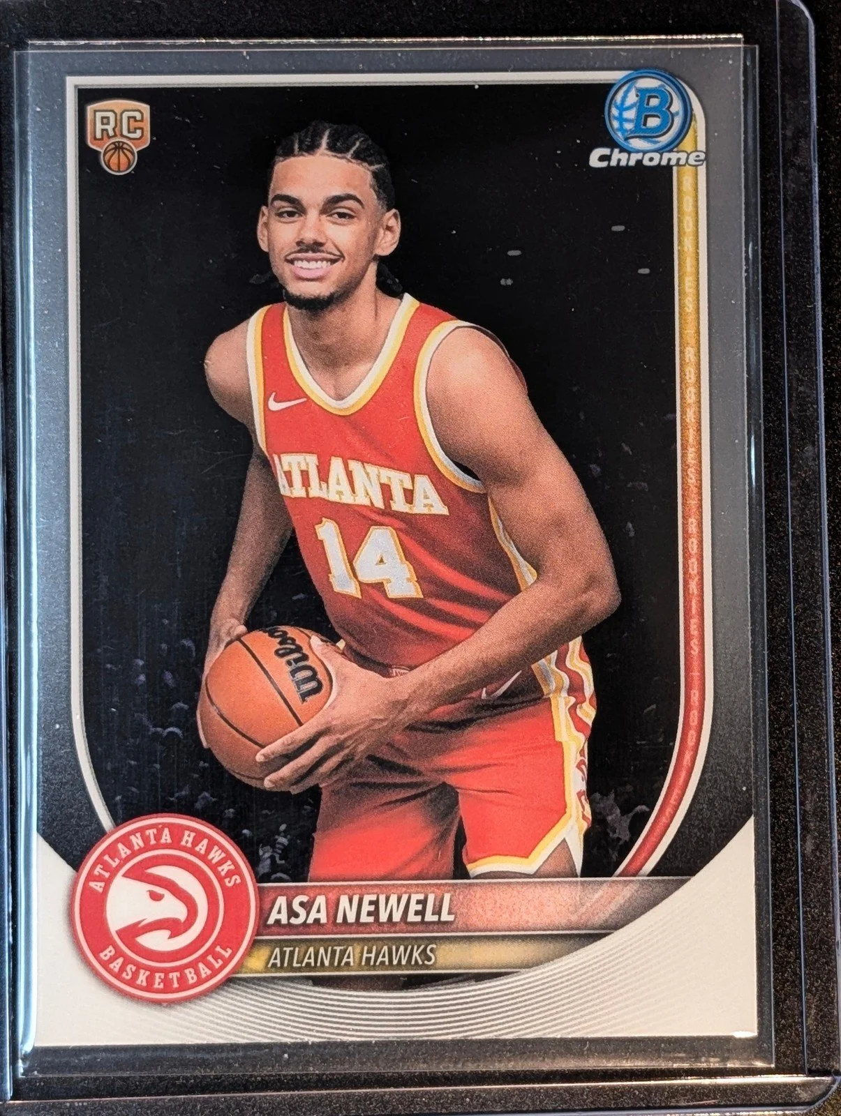 Front of 2025-26 Bowman #BCV-23 Asa Newell Chrome