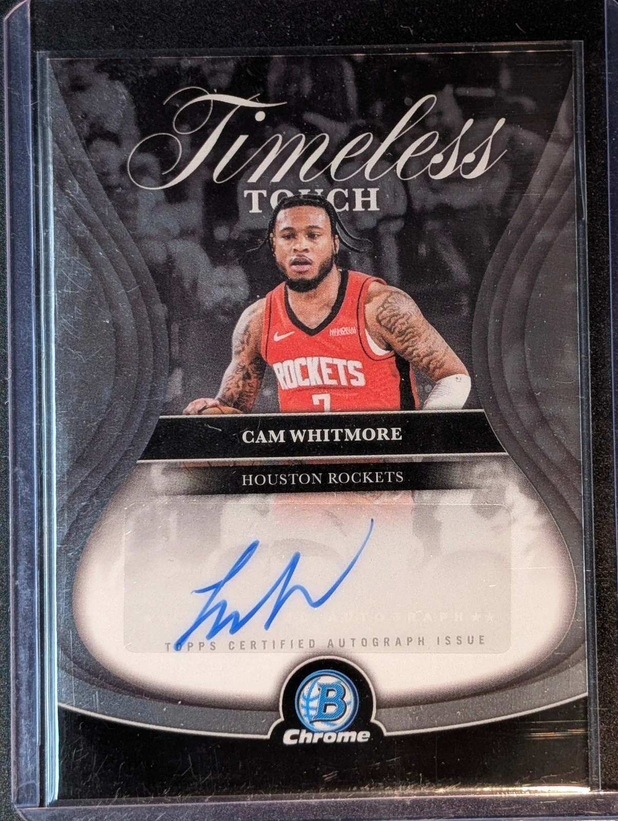 Front of 2025-26 Bowman #TTA-CH Cam Whitmore Timeless Touch Signatures