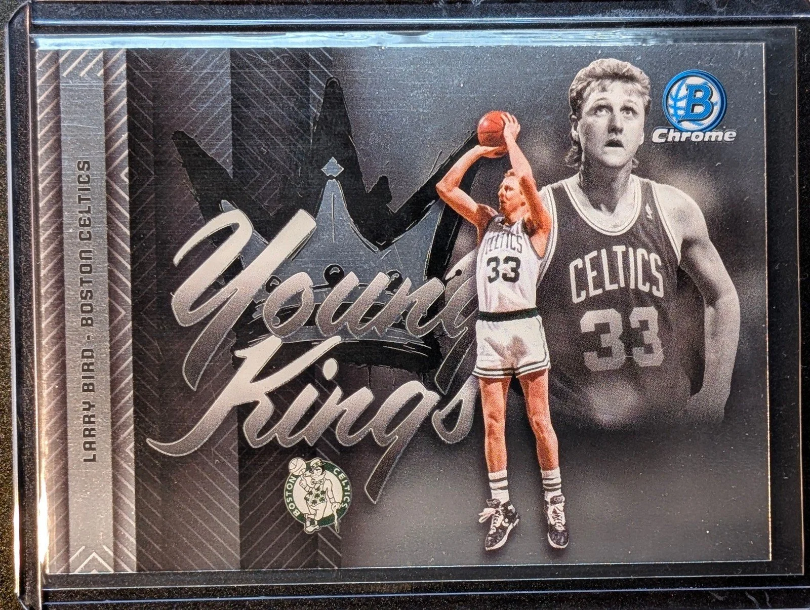 Front of 2025-26 Bowman #YK-17 Larry Bird Young Kings