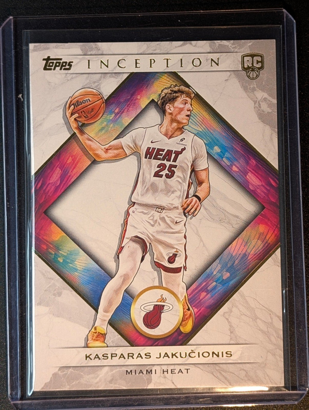 Front of 2025-26 Topps Inception #10 Kasparas Jakučionis Jakucionis Rookie