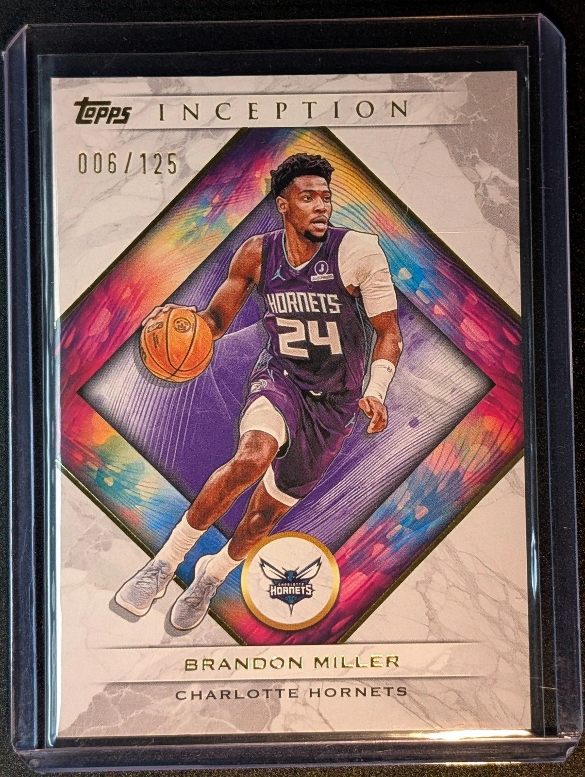 Front of 2025-26 Topps Inception #56 Brandon Miller Purple #/125