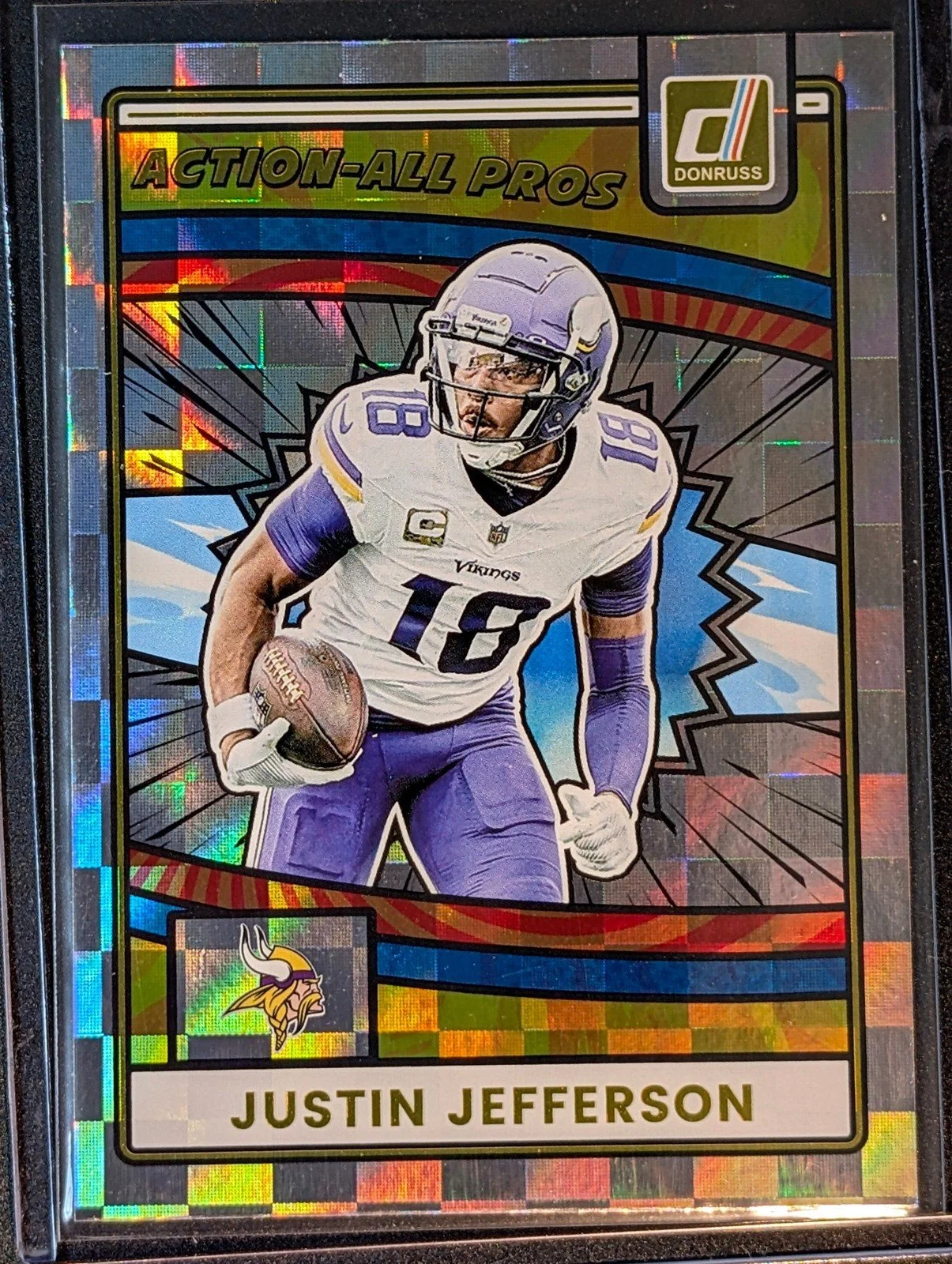 Front of 2025 Donruss #AAP-JJE Justin Jefferson Action-All Pros