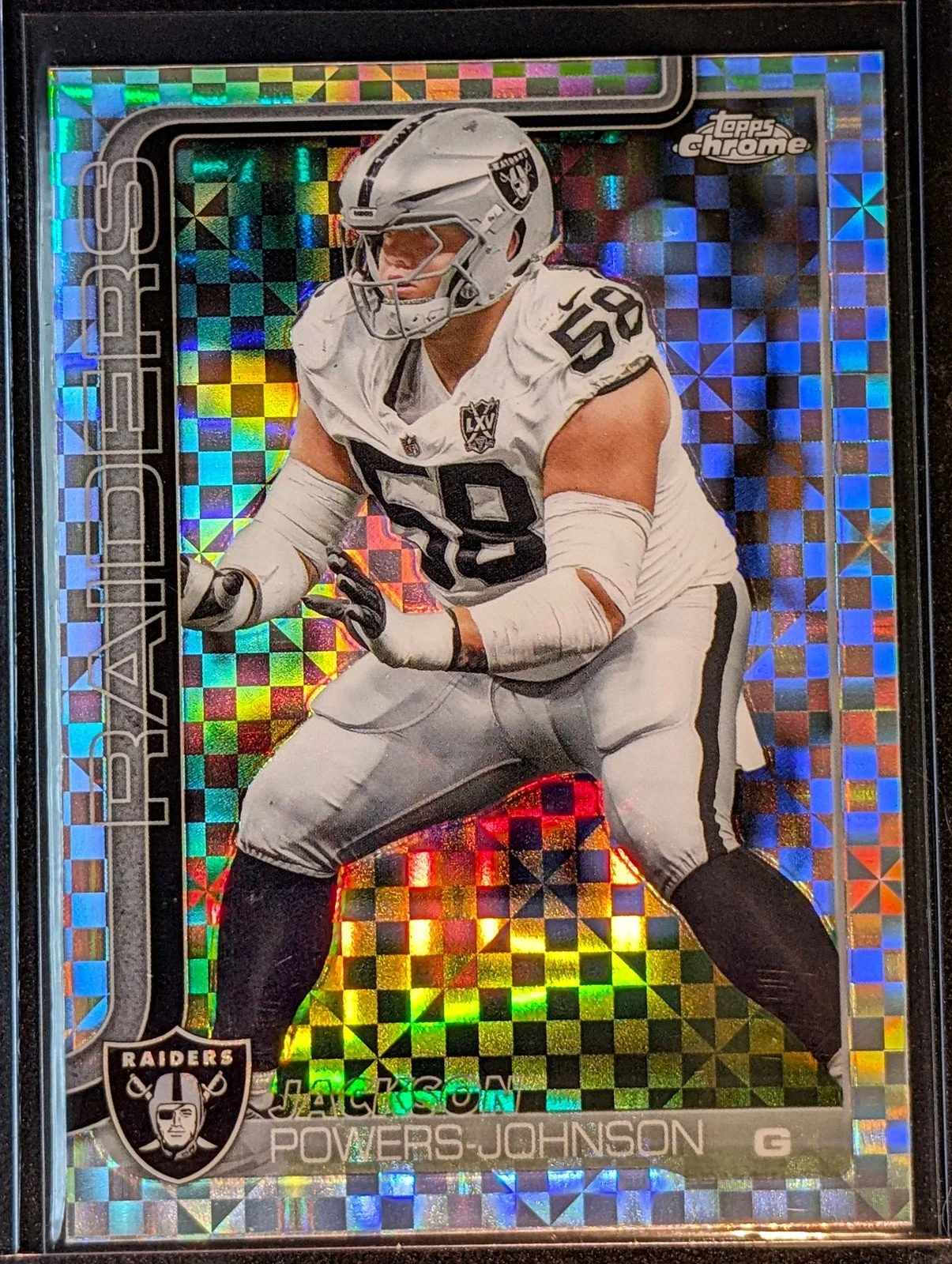 Front of 2025 Topps Chrome #177 Jackson Powers-Johnson X-Fractor