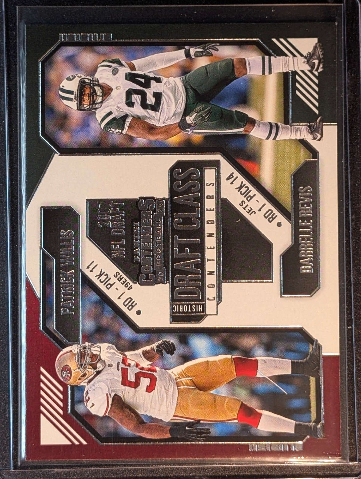 Front of 2024 Panini Contenders #23 Revis / Willis Historic Draft Class Contenders