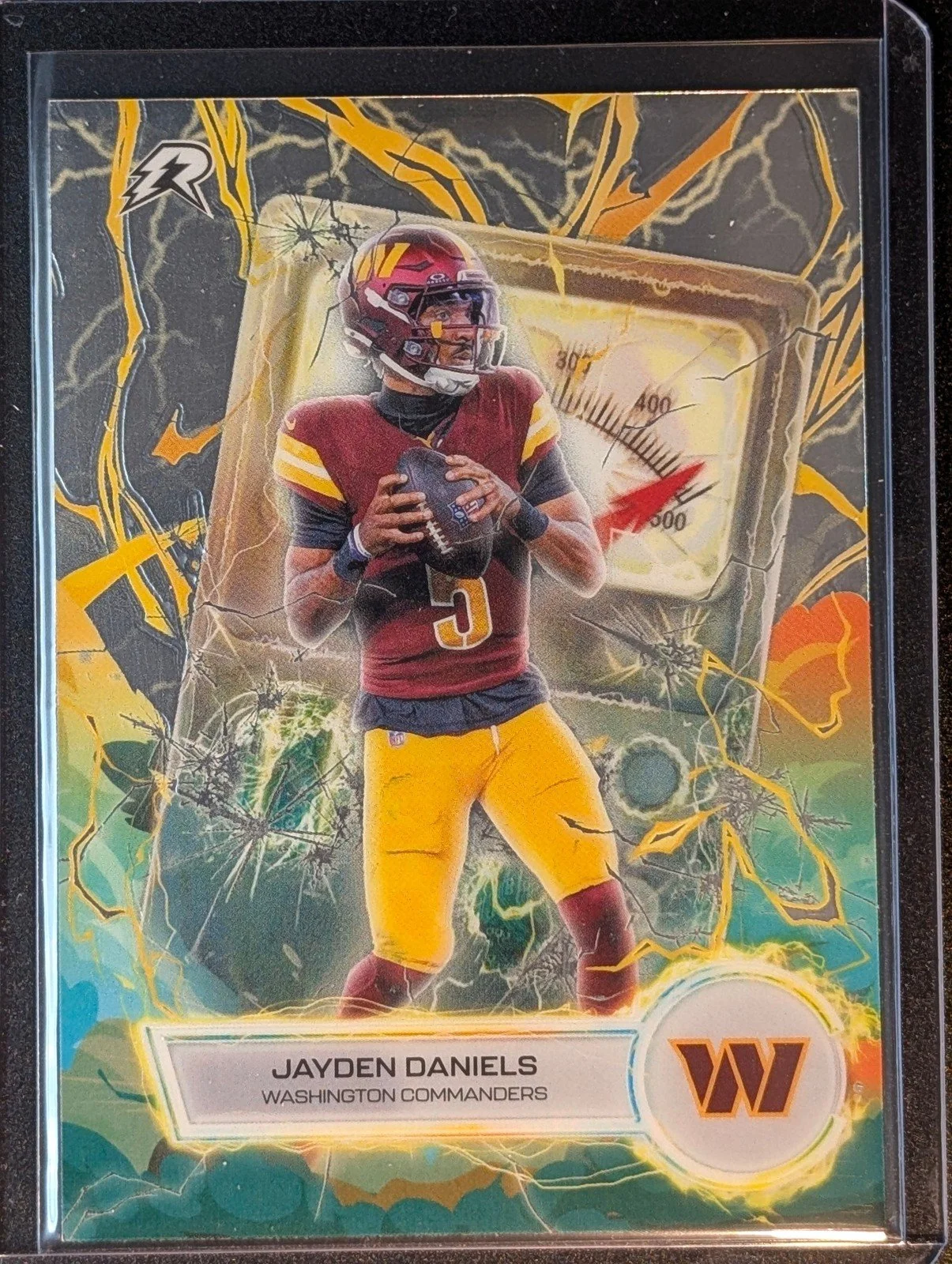 Front of 2025 Topps Resurgence #VT-18 Jayden Daniels Voltaic