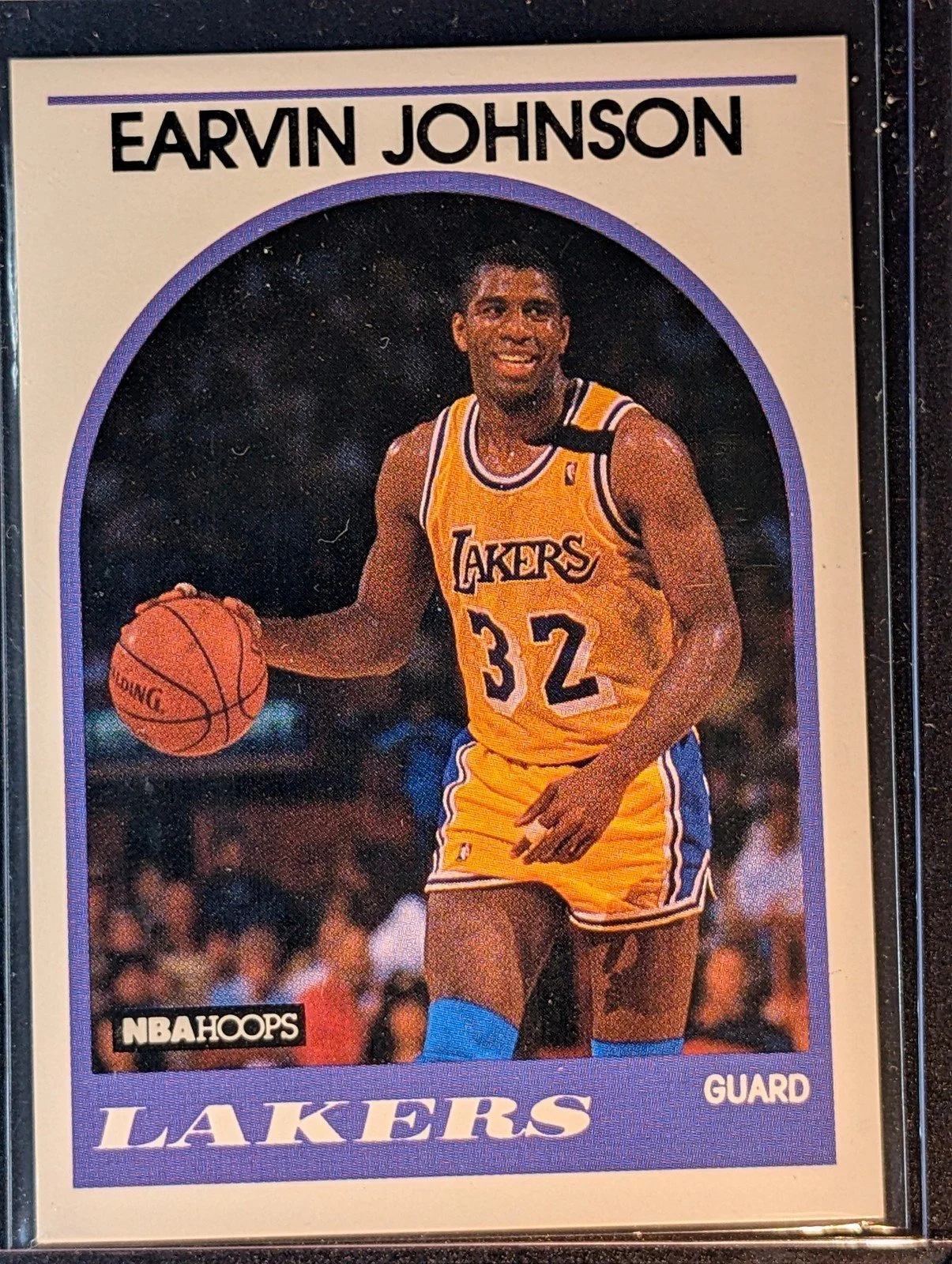 Front of 1989-90 Hoops Superstars #47 Magic Johnson