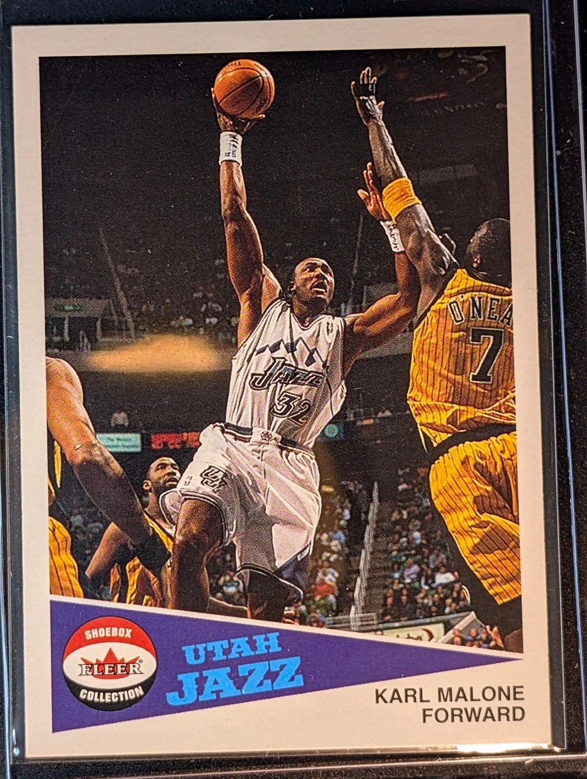 Front of 2001-02 Fleer Shoebox #20 Karl Malone Footprints Retail