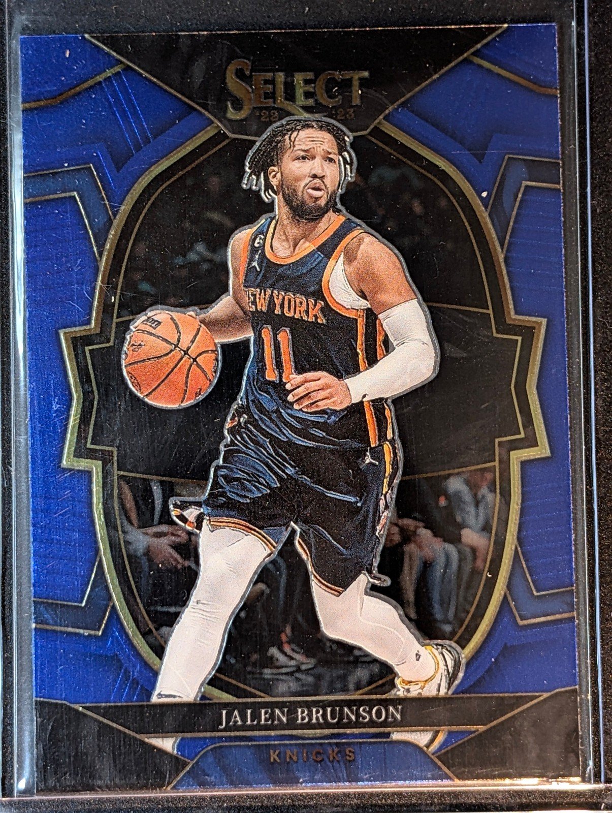 Front of 2021-22 Panini Select #224 Jalen Brunson Blue