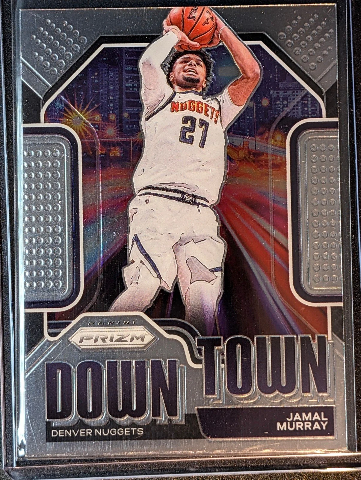 Front of 2020-21 Panini Prizm #22 Jamal Murray Downtown Bound