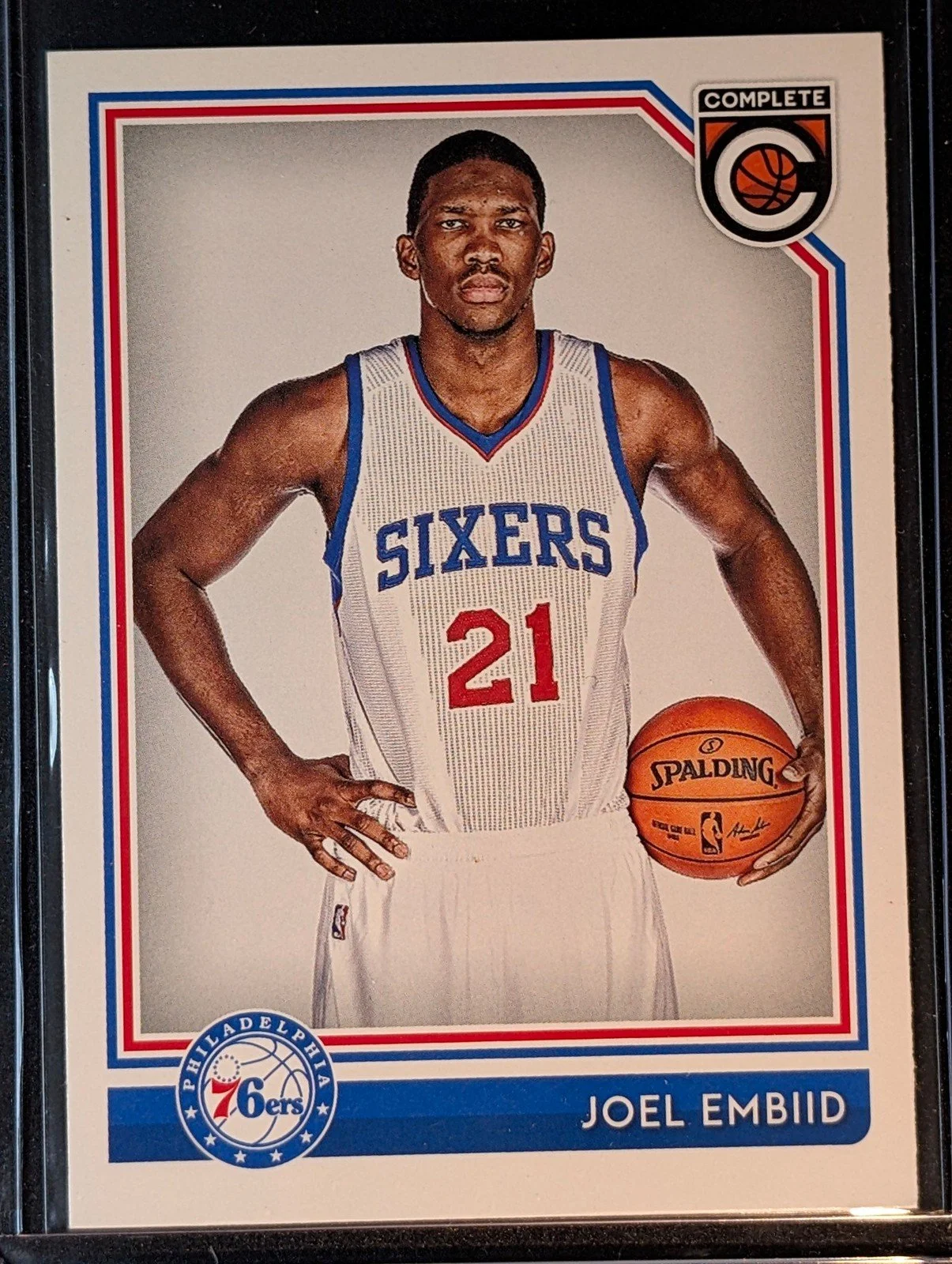 Front of 2016-17 Panini Complete #1 Joel Embiid Silver