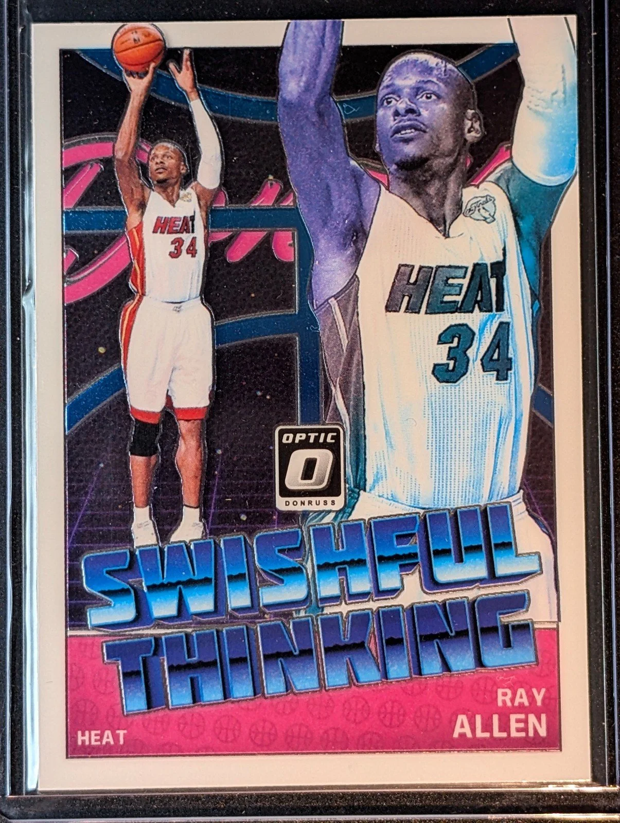 Front of 2018-19 Donruss Optic #5 Ray Allen Swishful Thinking
