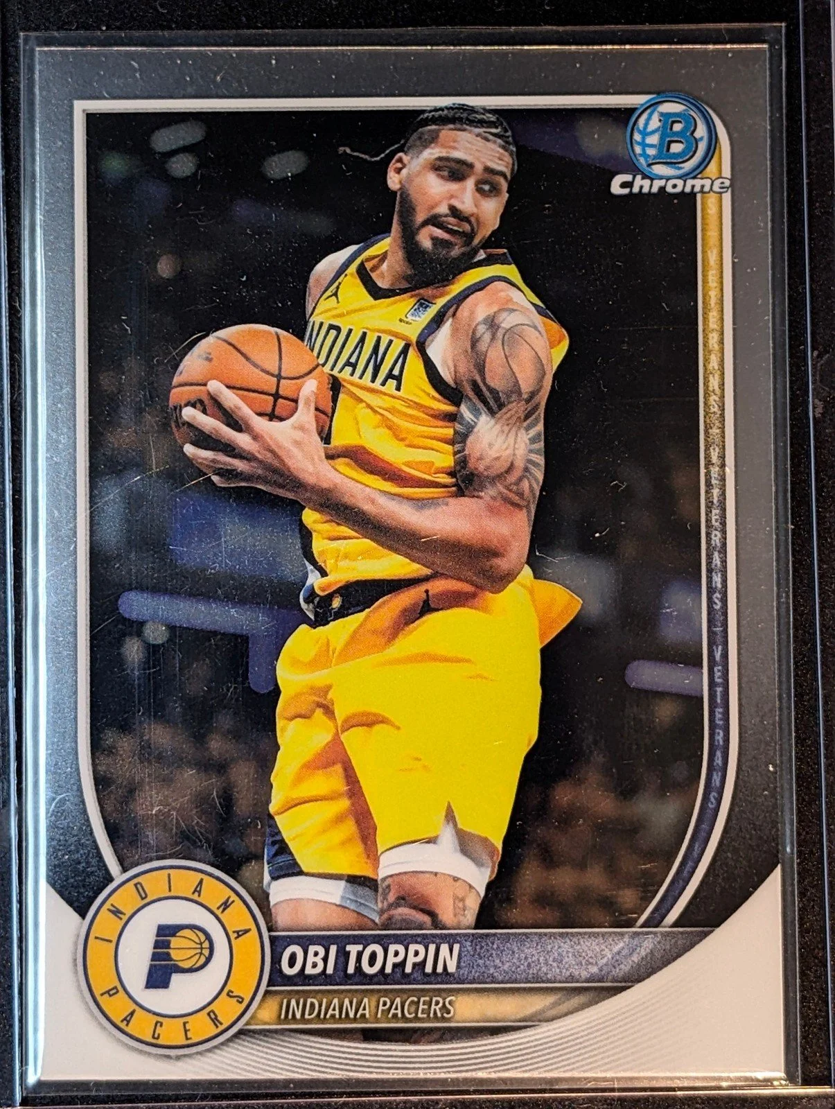 Front of 2025-26 Bowman #BCV-162 Obi Toppin Chrome