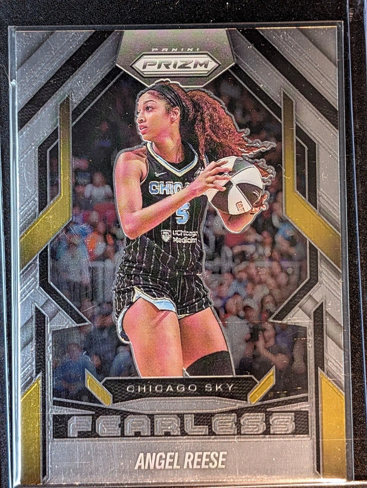 Front of 2025 Panini Prizm WNBA #5 Angel Reese Fearless