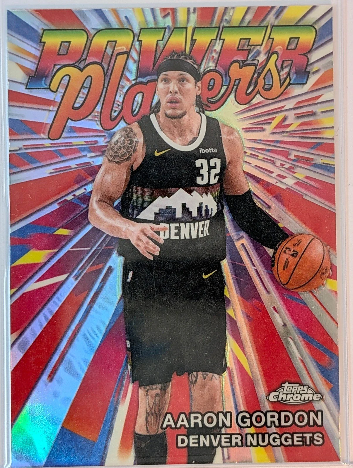 Front of 2025-26 Topps Chrome Update #PP-20 Aaron Gordon Power Players refractor